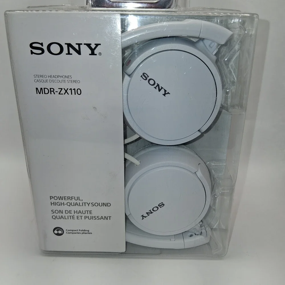 Sony MDRZX110AP/W ZX-Series Extra Bass WIRED Headphones, White NEW